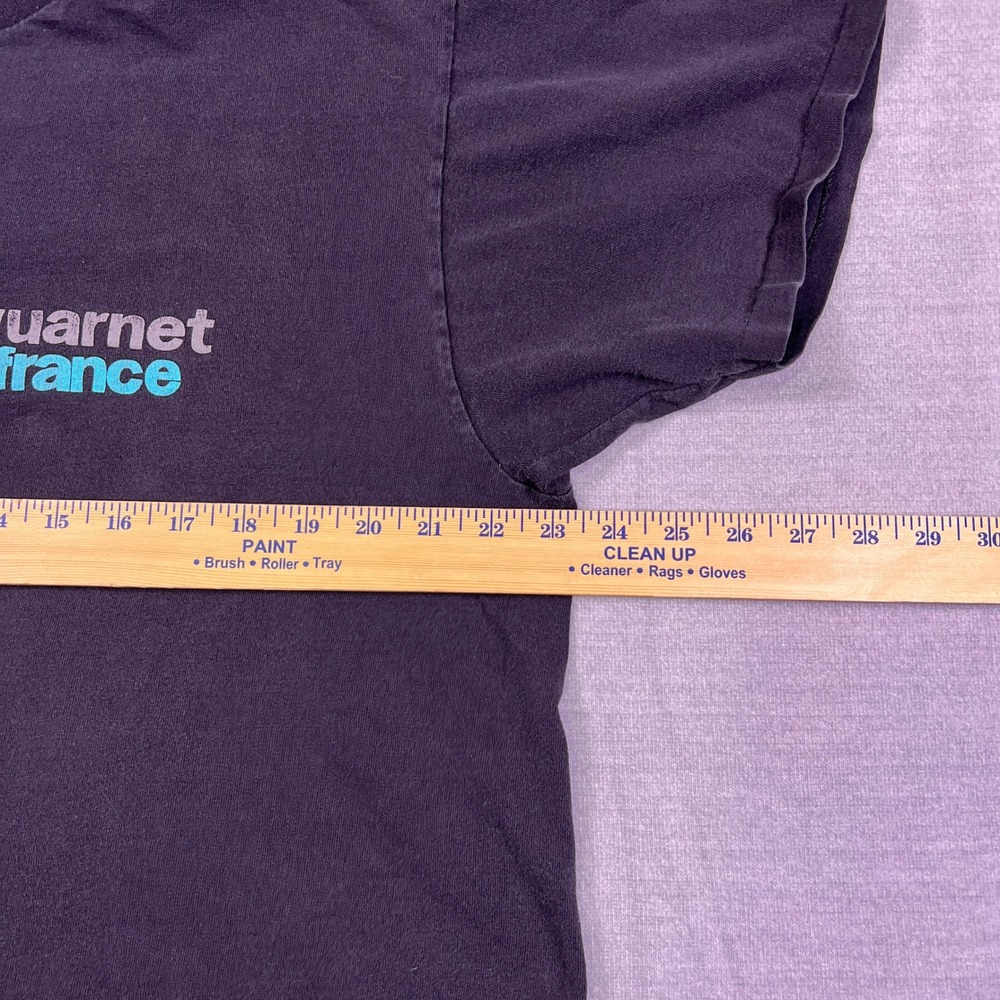 Vuarnet France Vintage Graphic T Shirt Mens XL Black 90s Single Stitch - Picture 10 of 11